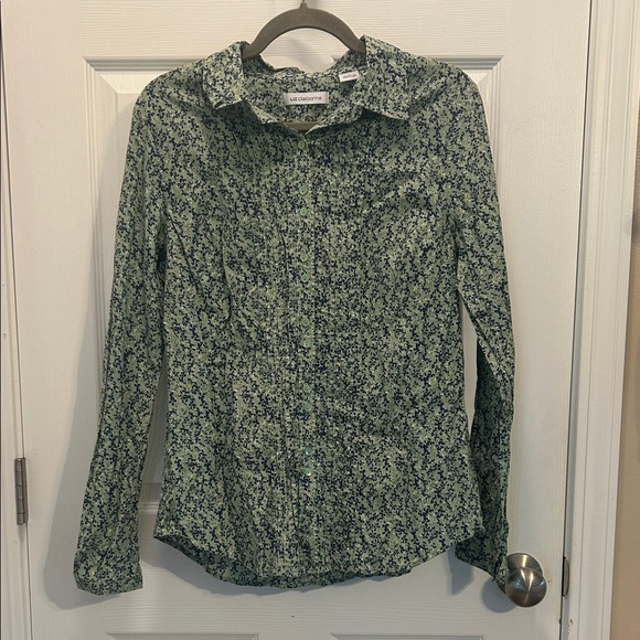 Liz Claiborne Tops - Liz Claiborne Blue and Green Floral Blouse